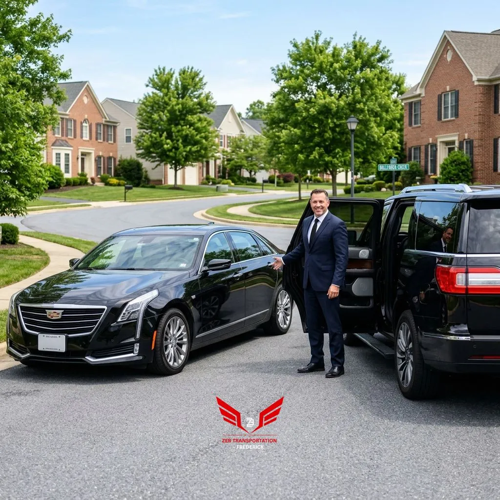 Luxury limo service in Ballenger Creek with clean sedan SUV and professional chauffeur