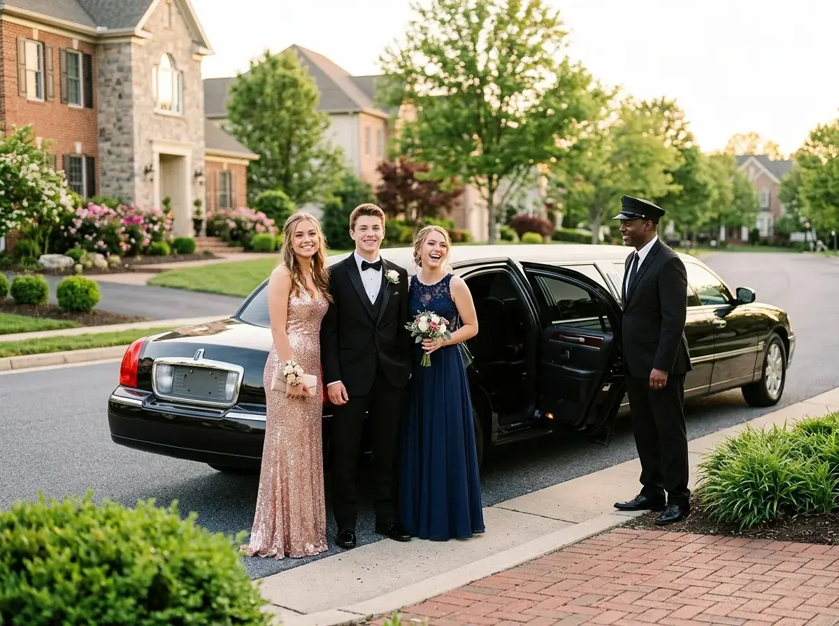 Prom limo service in Ballenger Creek with luxury limousine and professional chauffeur