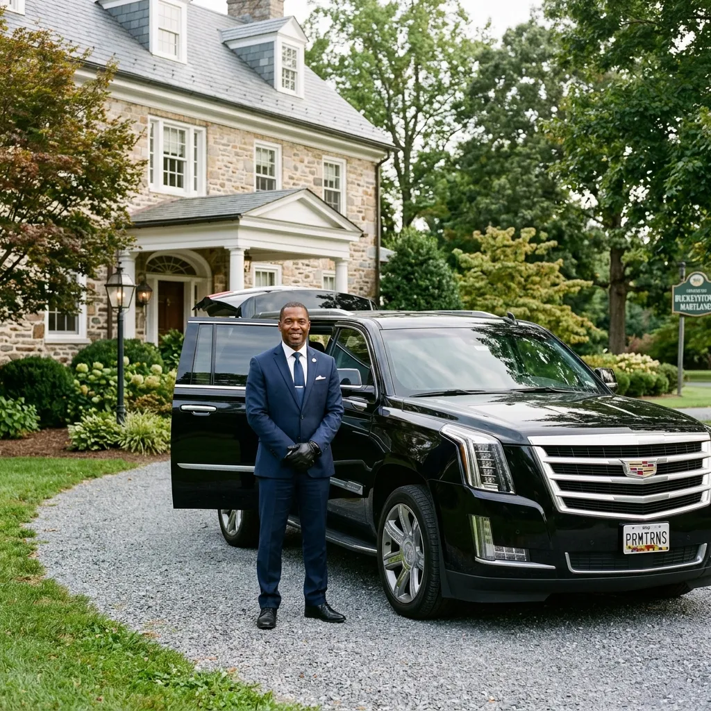 Best limo service in Buckeystown featuring luxury SUV and experienced professional chauffeur.