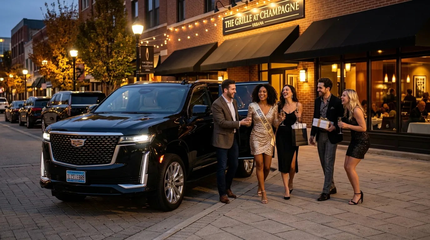 Luxury Cadillac Escalade for Birthday Limo Service Urbana celebration