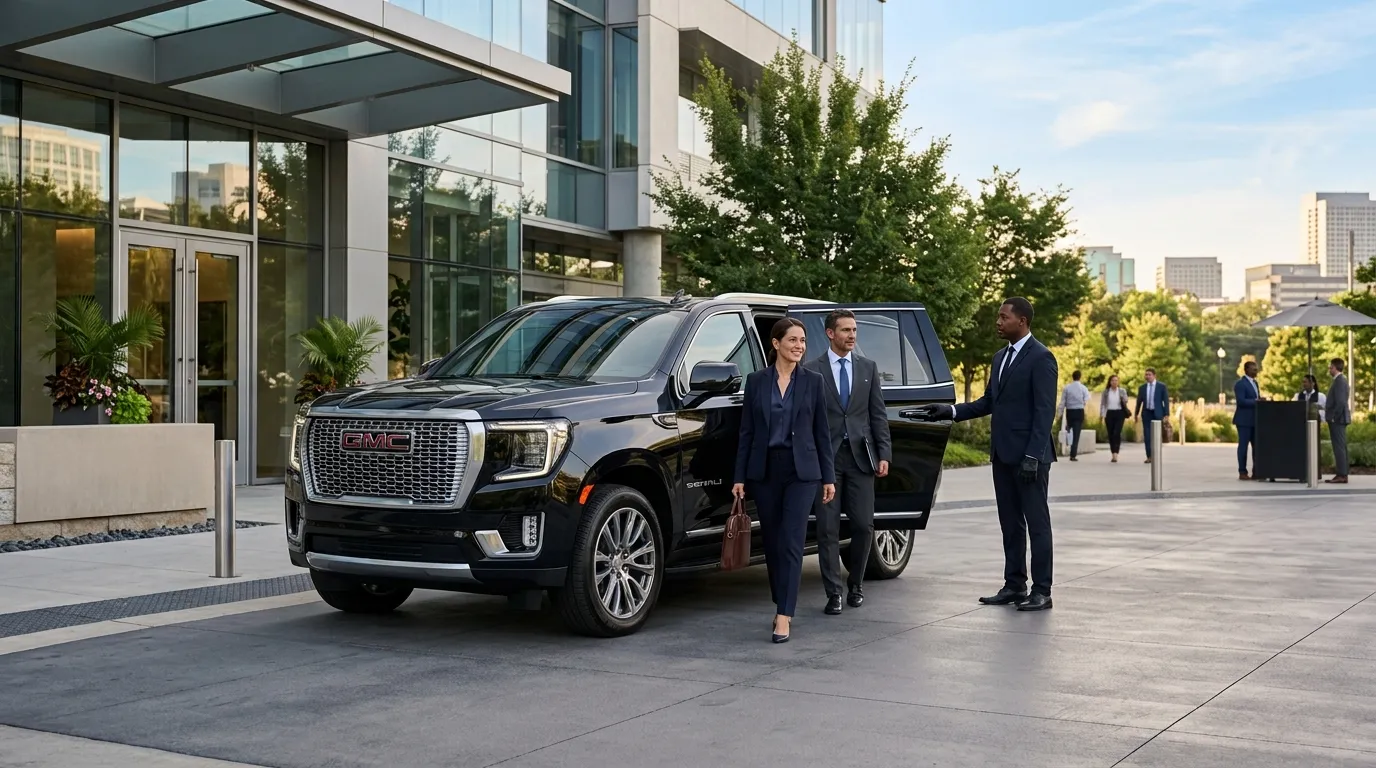Executive transportation with luxury GMC Yukon for Corporate Limo Service Brunswick