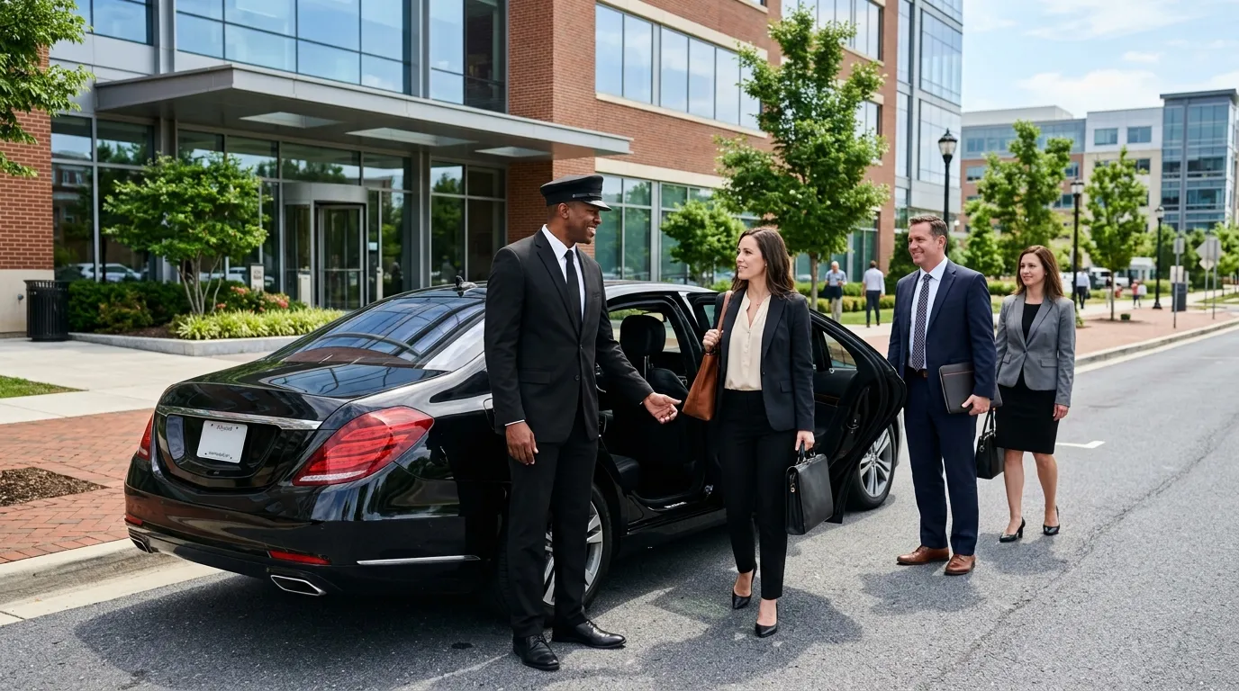 Luxury sedan providing Corporate Limo Service Hagerstown for executive business travel.