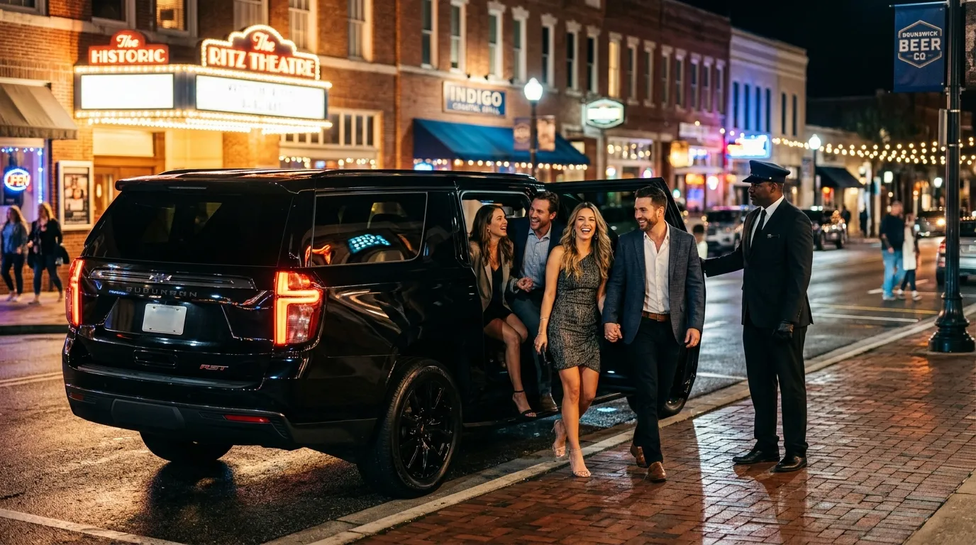 Luxury Night Out Limo Service Brunswick with black Chevrolet Suburban RST