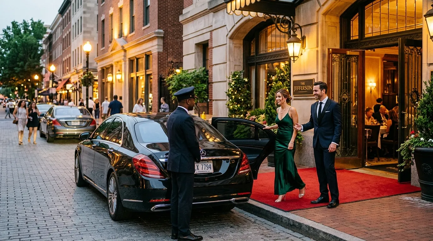 Luxury sedan providing Night Out Limo Service Jefferson for an evening out.