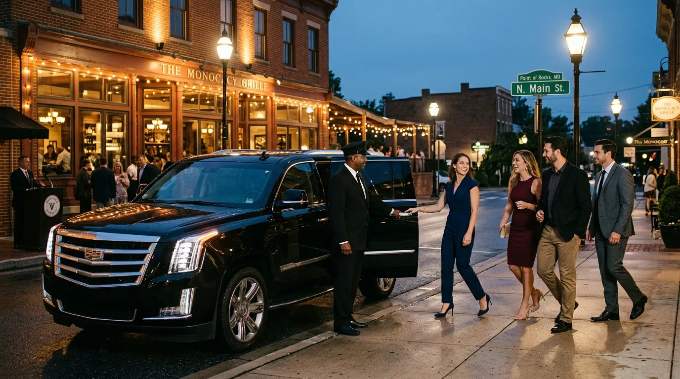 Luxury night out limo service in Point of Rocks with Cadillac Escalade SUV and professional chauffeur.