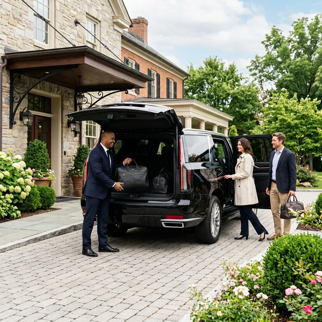 Professional chauffeur providing Jefferson Limousine Service with a luxury SUV in Jefferson.