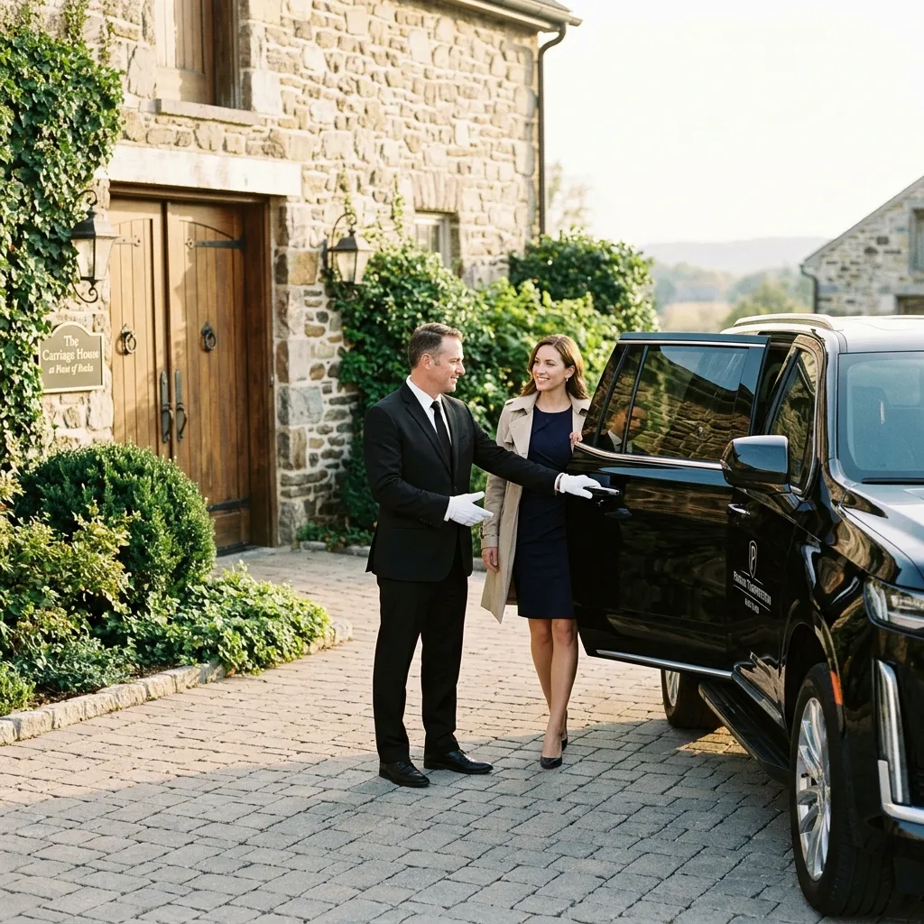 Professional Point of Rocks Limousine Service with Cadillac Escalade SUV and executive sedan for weddings and airport transportation.