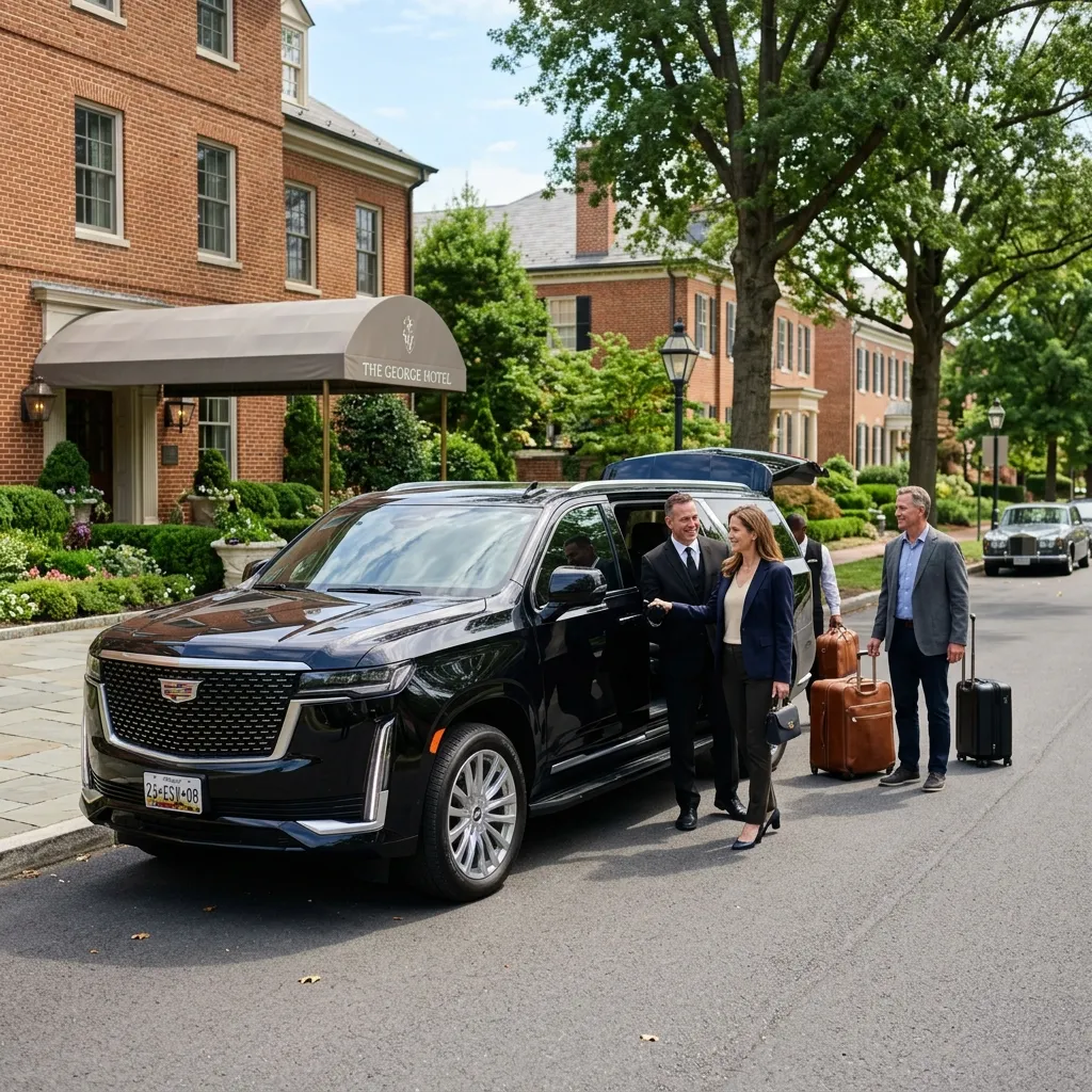 Professional chauffeur providing Thurmont Limousine Service with a luxury SUV