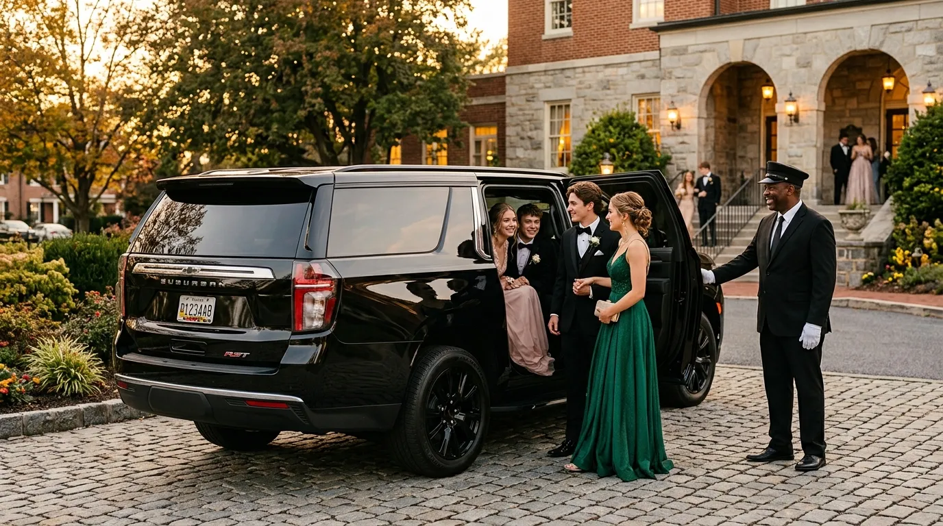 Luxury Chevrolet Suburban providing Prom Limo Service Hagerstown for prom night.