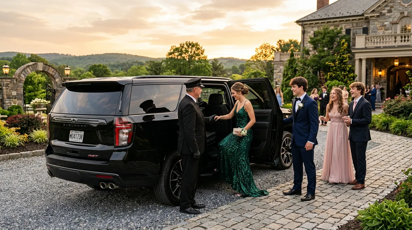 Luxury Chevrolet Suburban providing Prom Limo Service Jefferson for prom night.