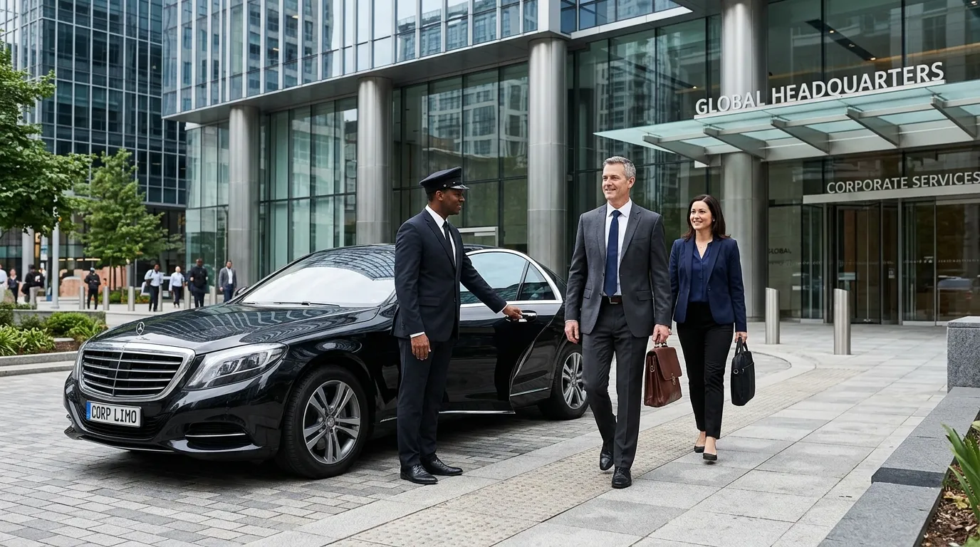 Executive sedan with professional chauffeur providing corporate limo service in Middletown MD.